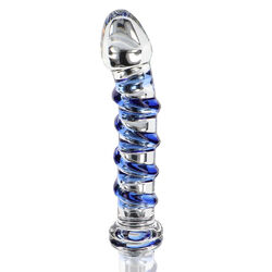 Скляний фалоімімтатор з реберцями Glass Worxx G-Spot Gemstone