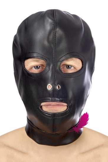 Закрытая маска Fetish Tentation Open mouth and eyes BDSM hood - фото0