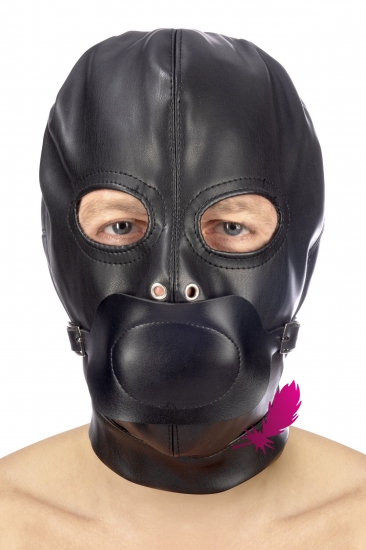Закрытая маска с кляпом БДСМ Fetish Tentation BDSM hood with removable gag - фото0