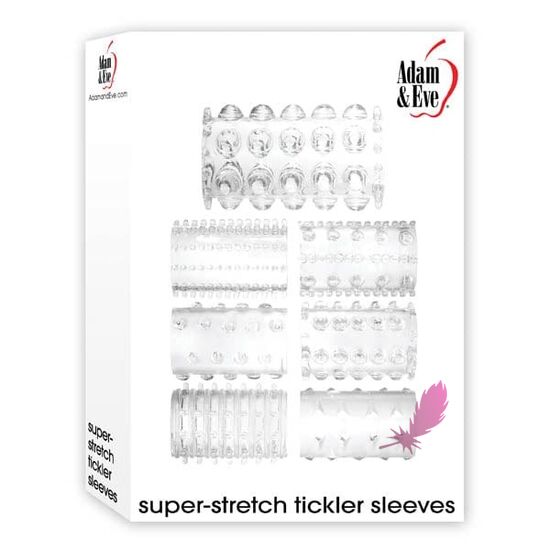 Набір насадок на член з рельєфом Adam&Eve Super-Stretch Tickler Sleeves 7 шт. - фото0
