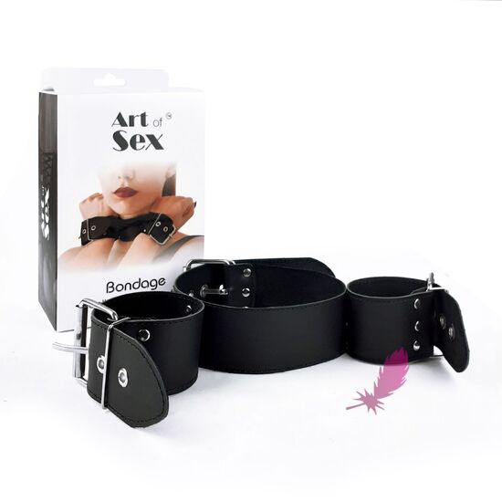 Ошейник с наручниками Art of Sex - Bondage Collar with Handcuffs - фото4