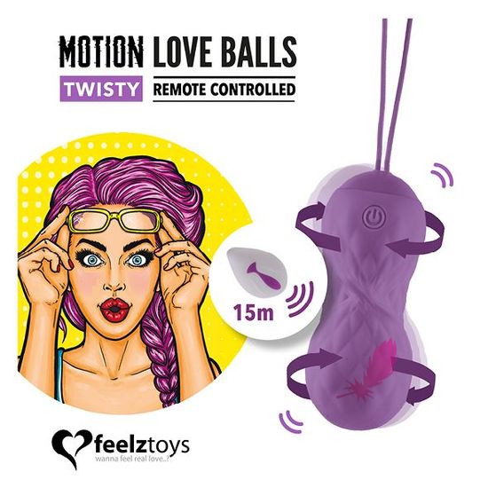 Вігінальні шарики з вібраціє та ротацією FeelzToys Motion twisty - фото0