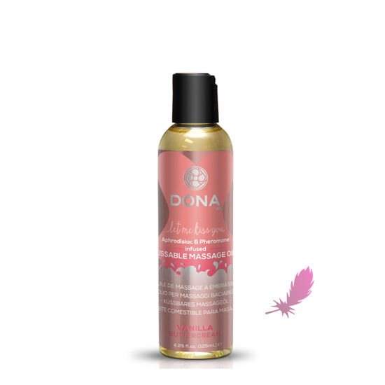 Вкусное массажное масло DONA Kissable Massage Oil, 110 мл - ваниль - фото0