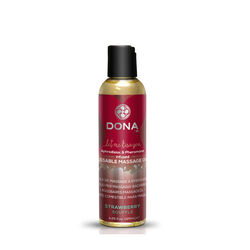 Вкусное массажное масло DONA Kissable Massage Oil, 110 мл - клубника