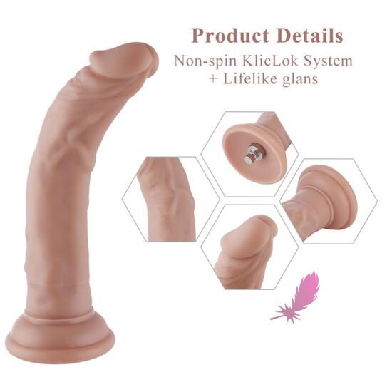 Насадка для секс-машин Hismith 7.5″ Flexible Silicone Dildo - фото1