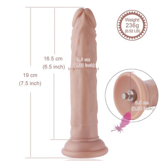 Насадка для секс-машин Hismith 7.5″ Flexible Silicone Dildo - фото3