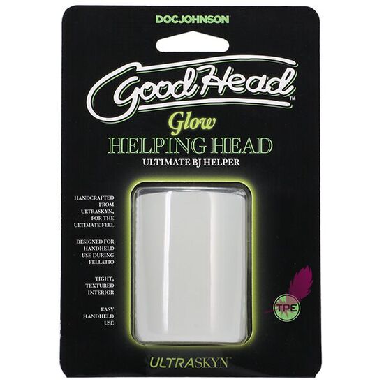 Открытый светящийся мастурбатор Doc Johnson GoodHead Glow Helping Head - фото0