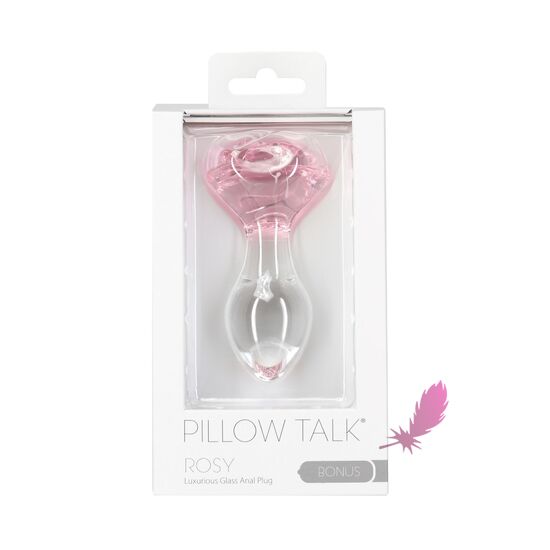 Скляна анальна пробка Pillow Talk Rosy Luxurious Glass Anal Plug - фото4