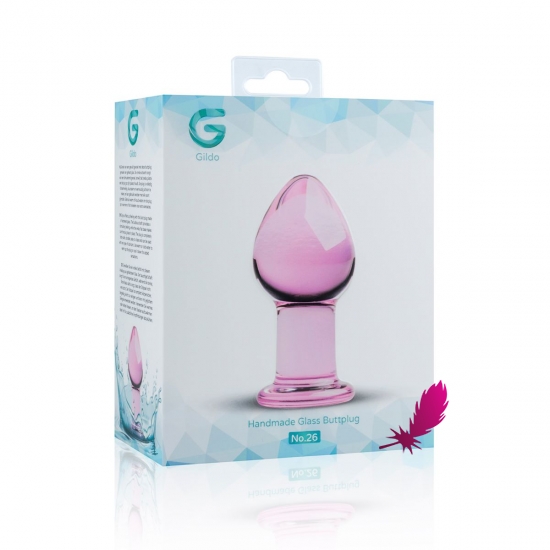 Рожева анальна пробка зі скла Gildo Pink Glass Buttplug No.27 - фото1
