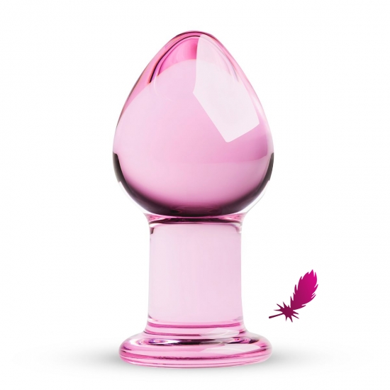 Рожева анальна пробка зі скла Gildo Pink Glass Buttplug No.27 - фото2