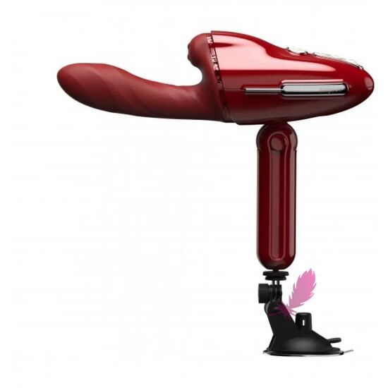 Секс-машина с подогревом, фрикциями и ротацией Qingnan No.9 с подставкой Red - фото0