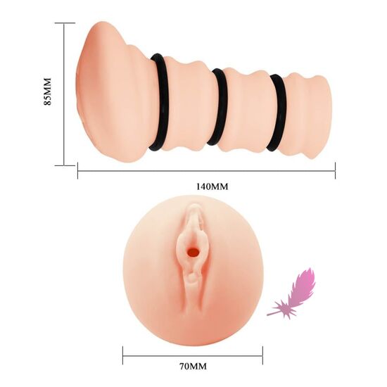 Реалистичный мастурбатор вагина с резинками тугости Crazy Bull - фото2