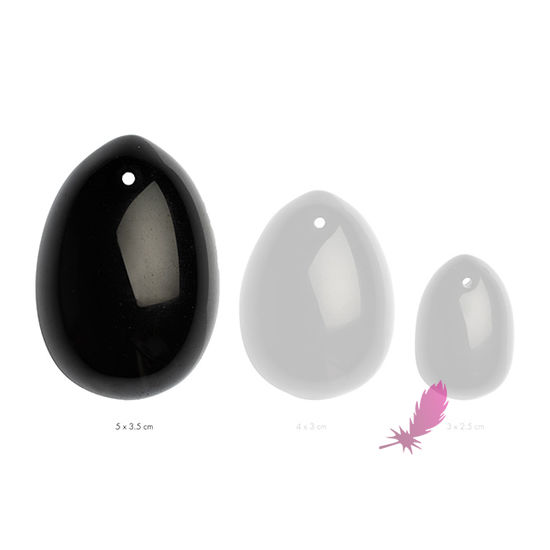 Вагінальне яйце з натурального каменю Yoni Egg Чорний Обсідіан - фото0