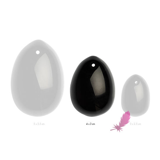Вагінальне яйце з натурального каменю Yoni Egg Чорний Обсідіан - фото1