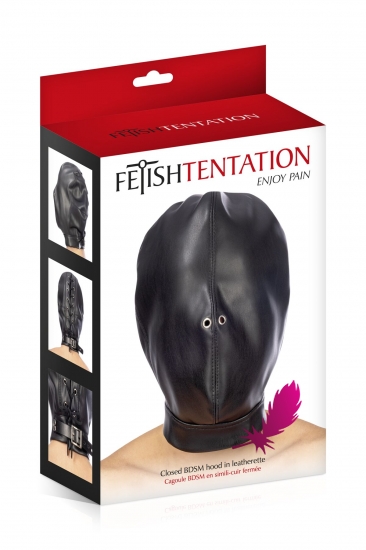 Закрытая маска Fetish Tentation Closed BDSM hood in leatherette - фото2