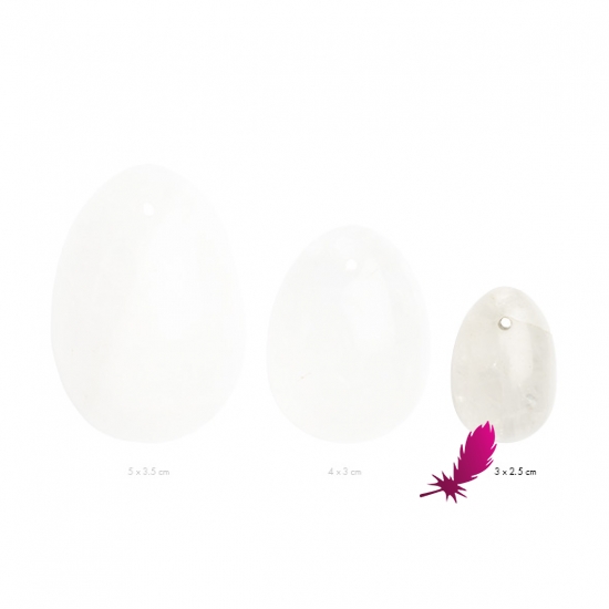 Вагинальное яйцо из натурального камня Yoni Egg Белый Кварц - фото0