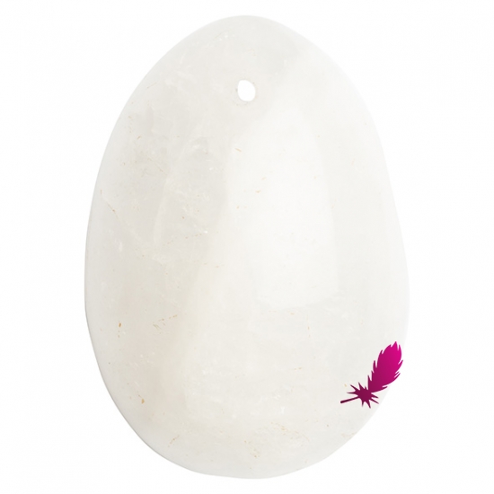 Вагiнальне яйце з натурального каменю Yoni Egg Белый Кварц (S) - фото1