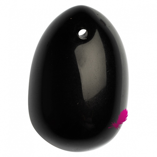 Вагінальне яйце з натурального каменю Yoni Egg Чорний Обсідіан - фото3