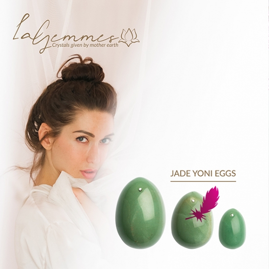 Набiр вагiнальних яэць  Yoni Egg Set Jade (L-M-S) - фото3