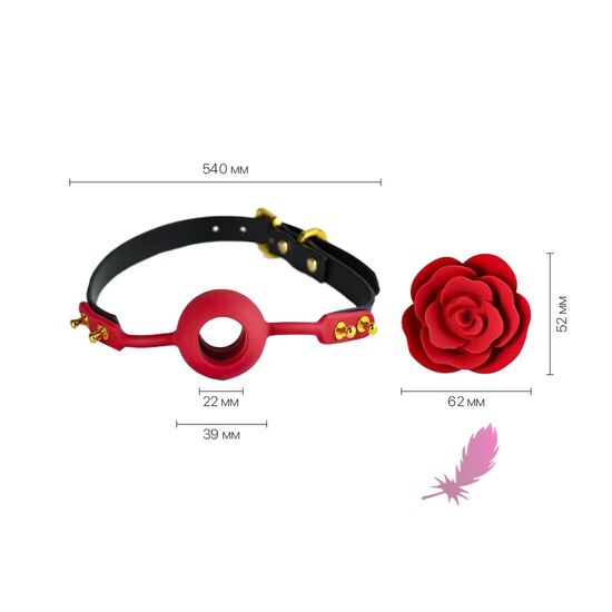 Силиконовый кляп в виде розы Zalo Rose Ball Gag - фото1