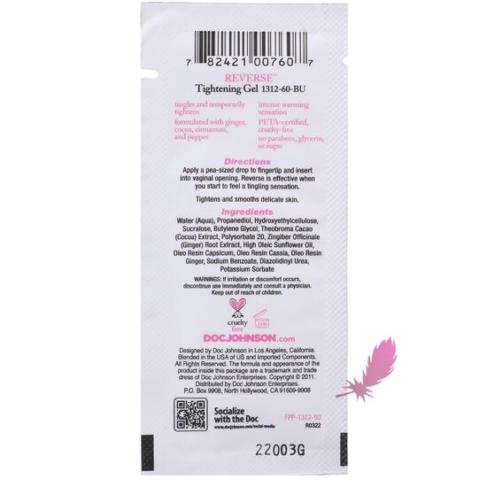 Пробник крему для звуження піхви Doc Johnson Reverse - Tightening Gel For Women (7 гр) - фото2