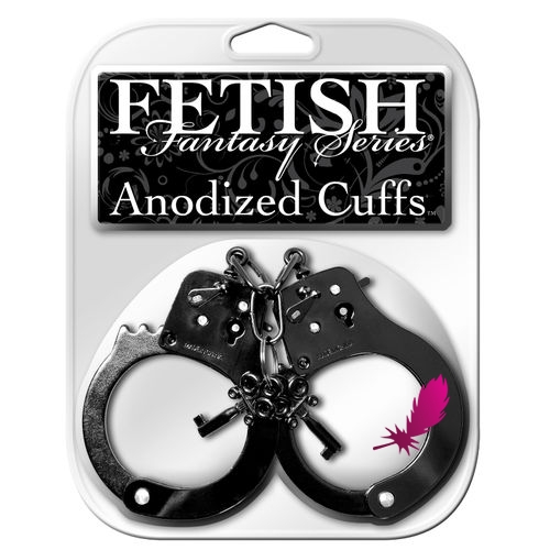 Металеві наручники FETISH FANTASY SERIES ANONIZED CUFFS BLACK - фото3