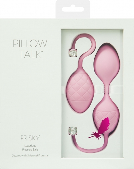 Набір вагінальних кульок Pillow Talk - Frisky Pink з кристалом Сваровськи  - фото7