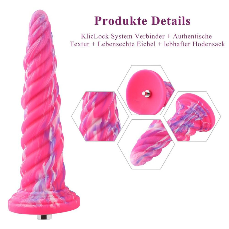 Фантазийная насадка для секс-машин Hismith 10.12″ Silicone Dildo rose Monster Series