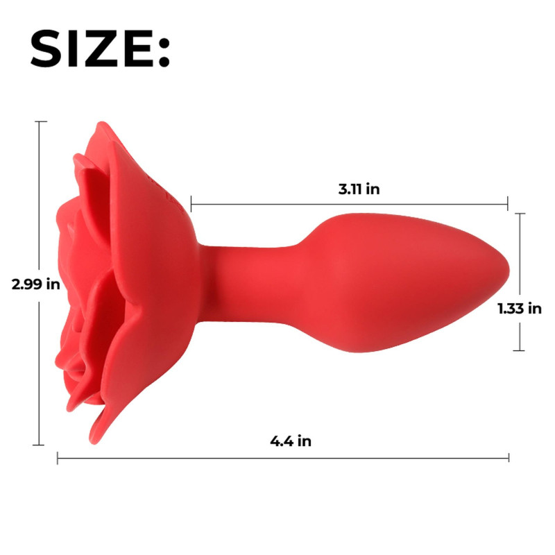 Анальна пробка троянда з вірацією - Rose Rotating Anal Plug Анальна пробка троянда з вірацією - Rose Rotating Anal Plug