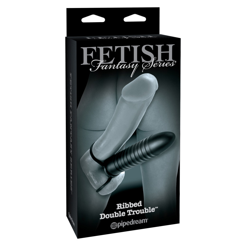 Насадка для двойнойго проникновения Fetish Ribbed Double