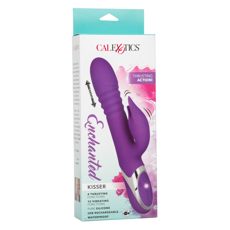 Вибратор кролик с ротацией и фрикциями CalExotics Enchanted Kisser