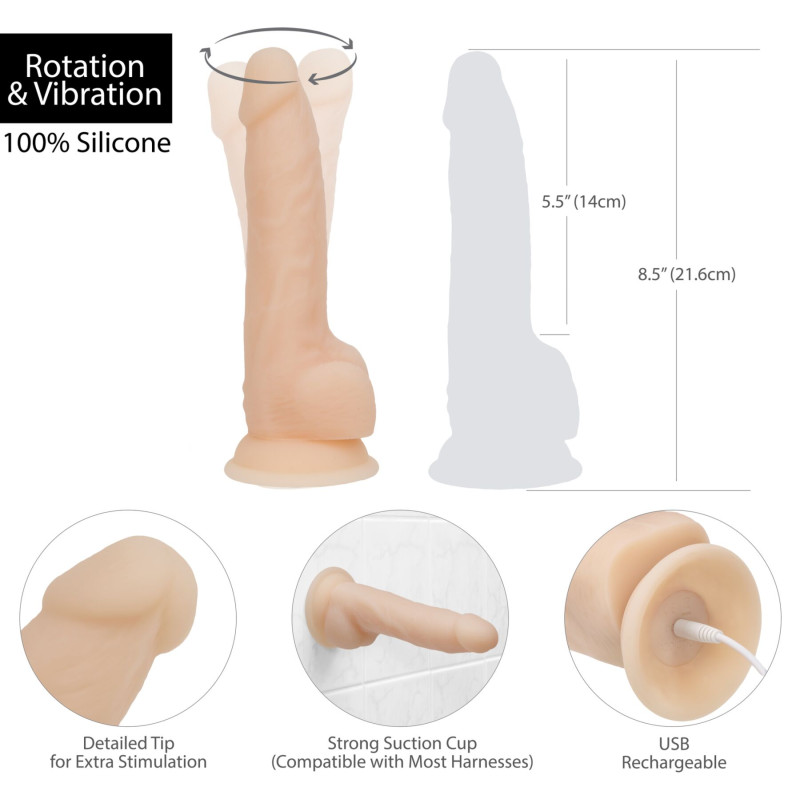 Фалоімітатор з вібрацією та ротацією Naked ADDICTION James 8″