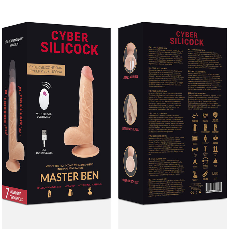 Фаллоимитатор с вибрацией и фрикциями Master Ben CYBER SILICOCK