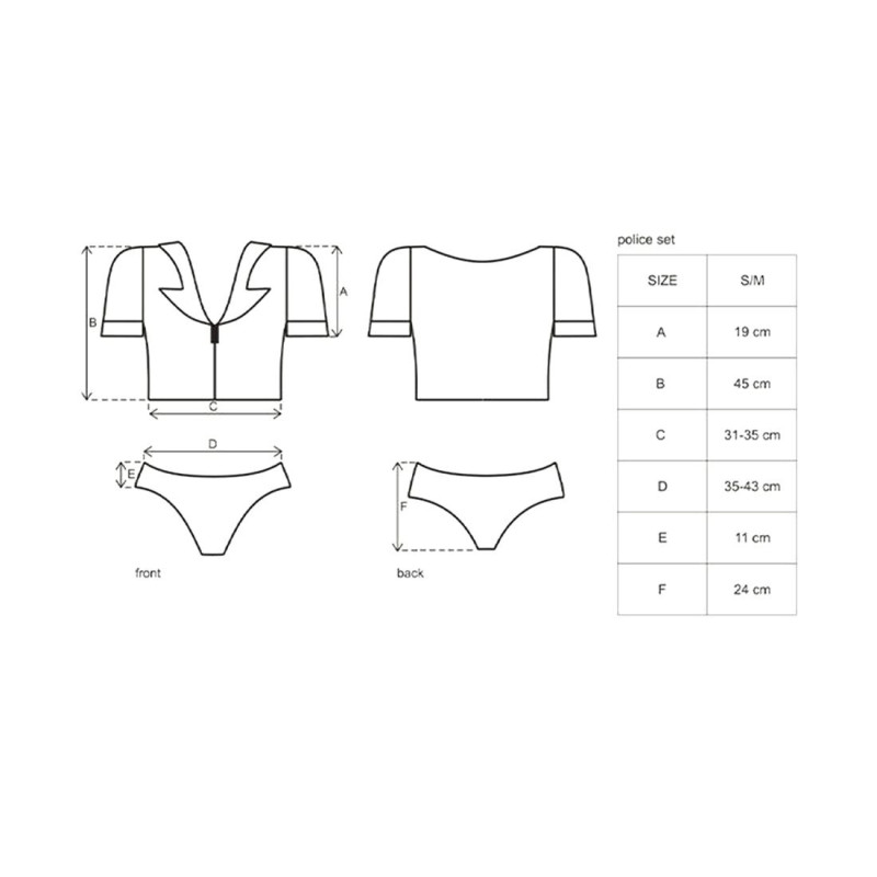 Эротический костюм полицейского Obsessive Police set S/M Эротический костюм полицейского Obsessive Police set S/M