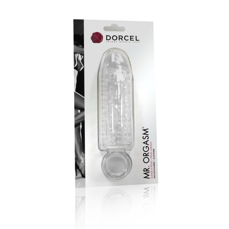Насадка член Dorcel Mr. Orgasm с кольцом для мошонки, ультрастимулирующий рельеф.
