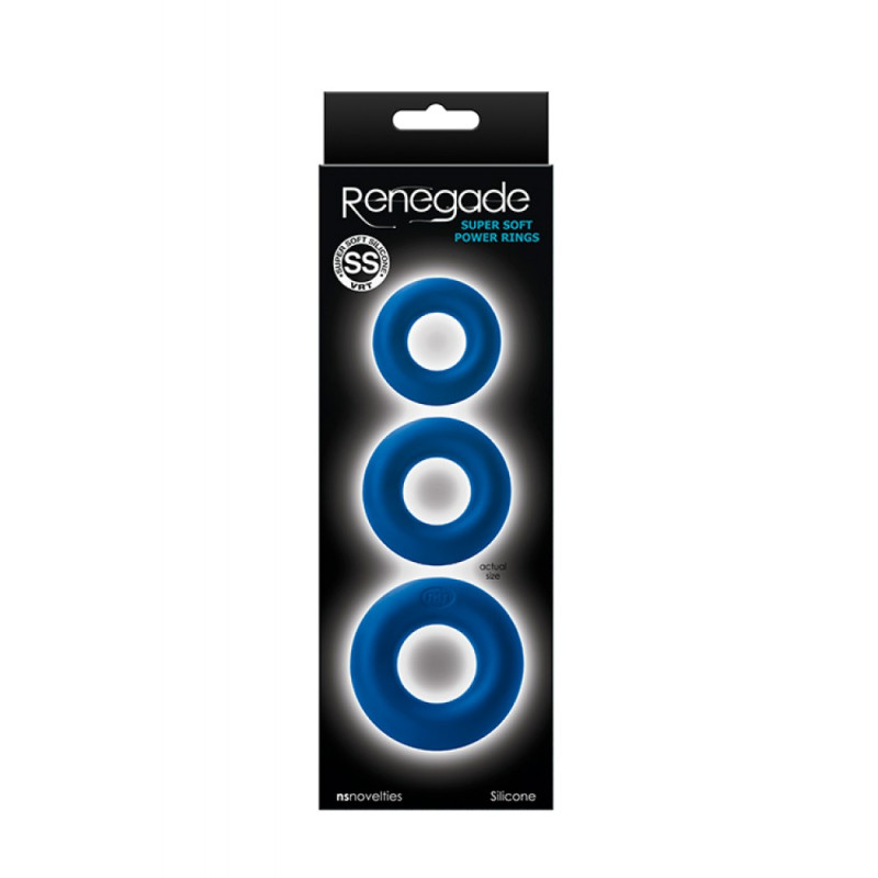 Набор эрекционных колец Renegade Power Rings Blue NS Novelties