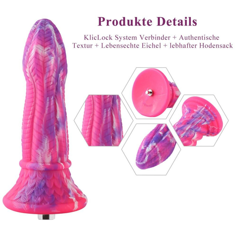 Фантазійна насадка для секс-машин Hismith 10.3″ Silicone Monster Dildo Series