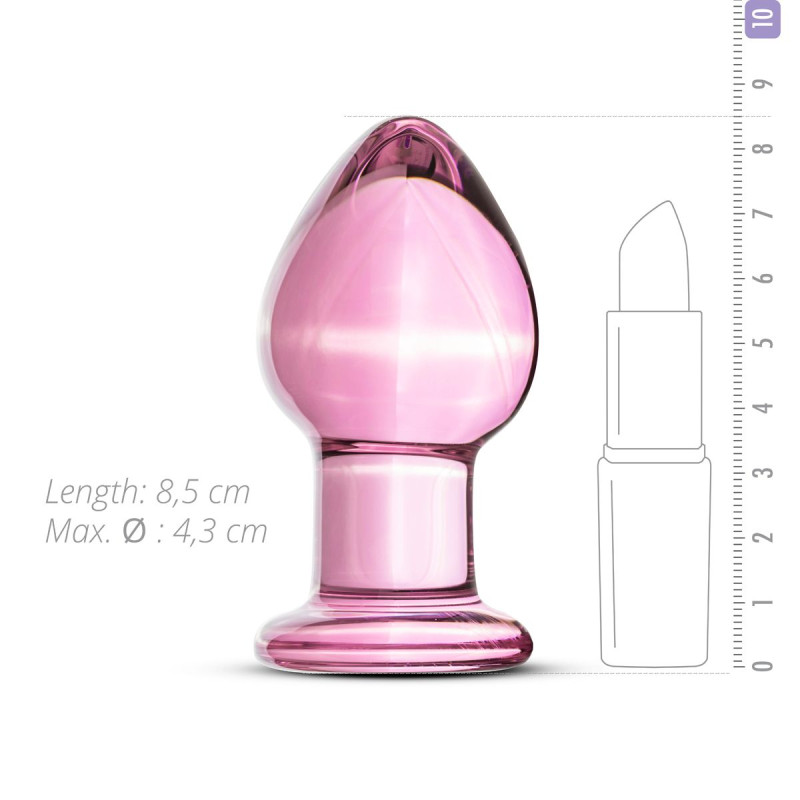 Рожева анальна пробка зі скла Gildo Pink Glass Buttplug No.27