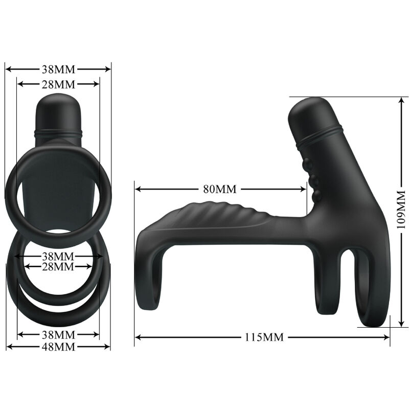 Ерекційне кільце насадка з вібрацією Pretty Love The Vibrating Penis Sling