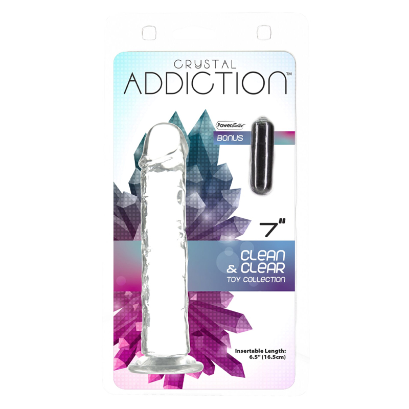 Прозрачный фаллоимитатор ADDICTION Crystal 7″
