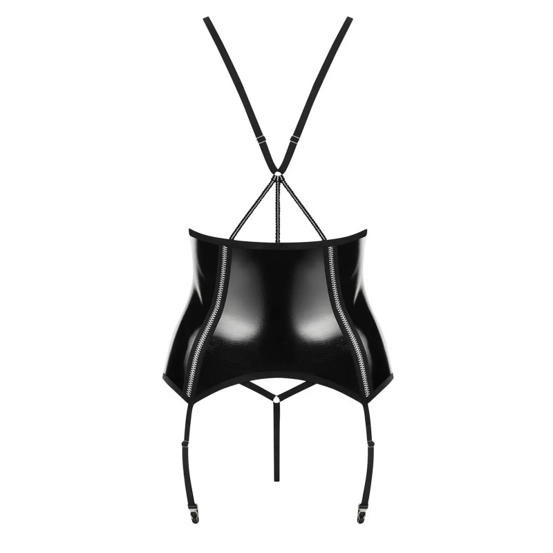 Боди с кружевной баской Queen Lingery Leather Stitching Teddy