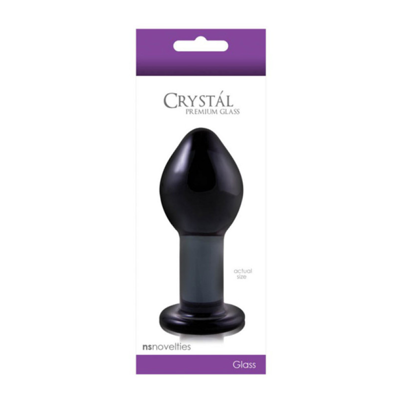 Скляна анальна пробка Crystal Large, 10х4 см