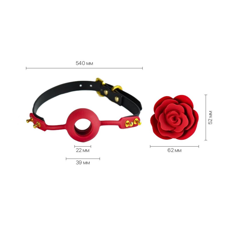 Силиконовый кляп в виде розы Zalo Rose Ball Gag