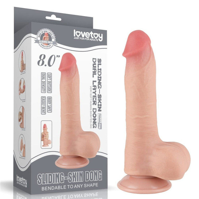 Реалистичный фаллоимитатор с подвижной кожей LoveToy Sliding Skin