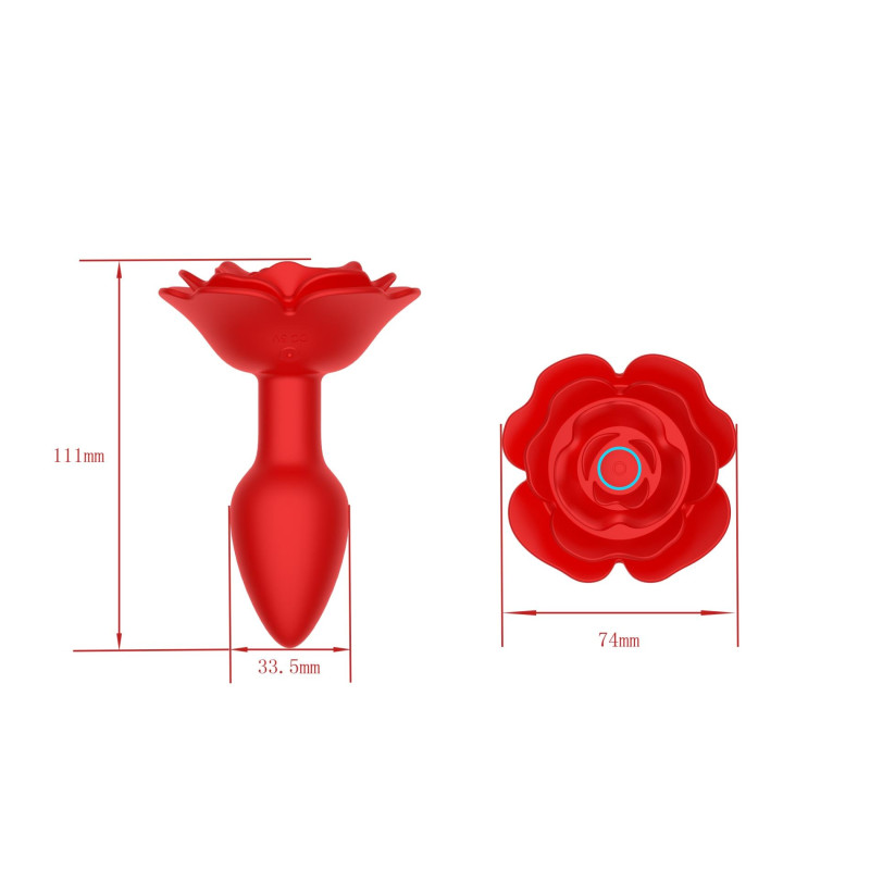 Анальна пробка троянда з вірацією - Rose Rotating Anal Plug Анальна пробка троянда з вірацією - Rose Rotating Anal Plug