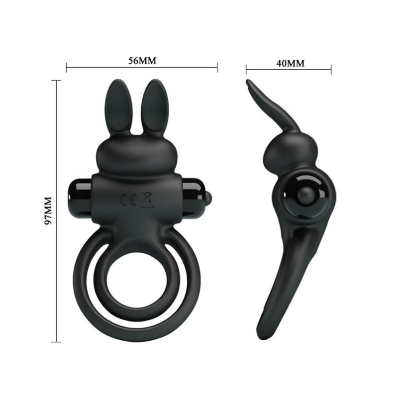 Ерекційне кільце з подвійною фіксацією Pretty Love Vibrant Penis Ring III
