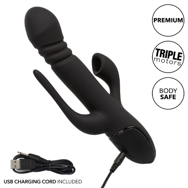 Тройной вибратор с фрикциями та посасасыванием CalExotics Triple Euphoria