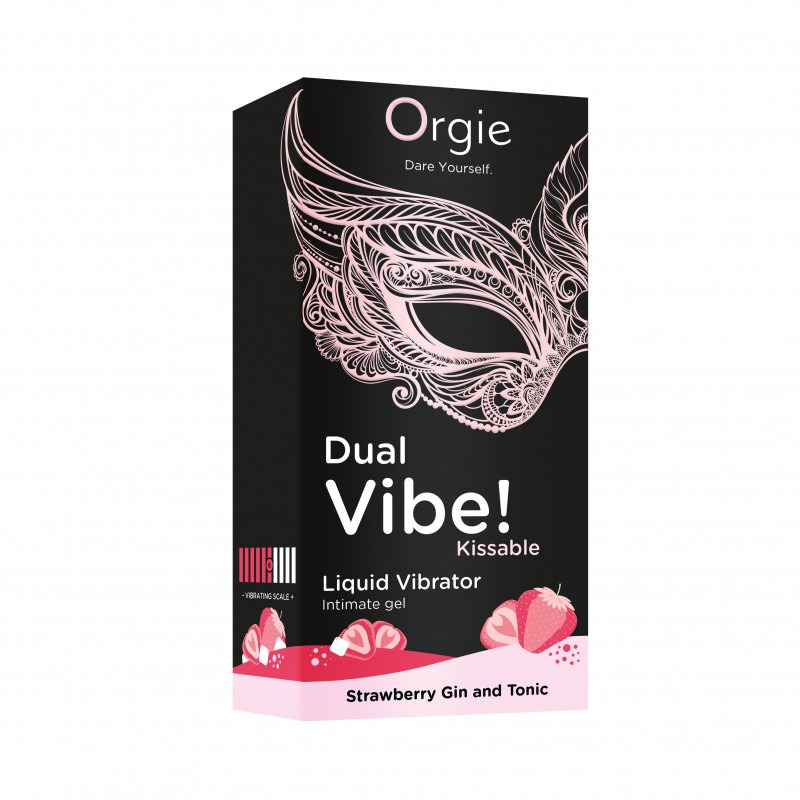 Жидкий вибратор Orgie DUAL VIBE коктейль Джин-тоник клубника