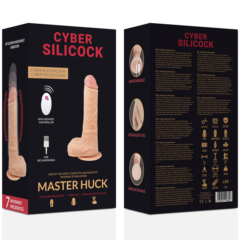 Фалоімітатор з вібрацією та фрикціями CYBER SILICOCK Master Huck