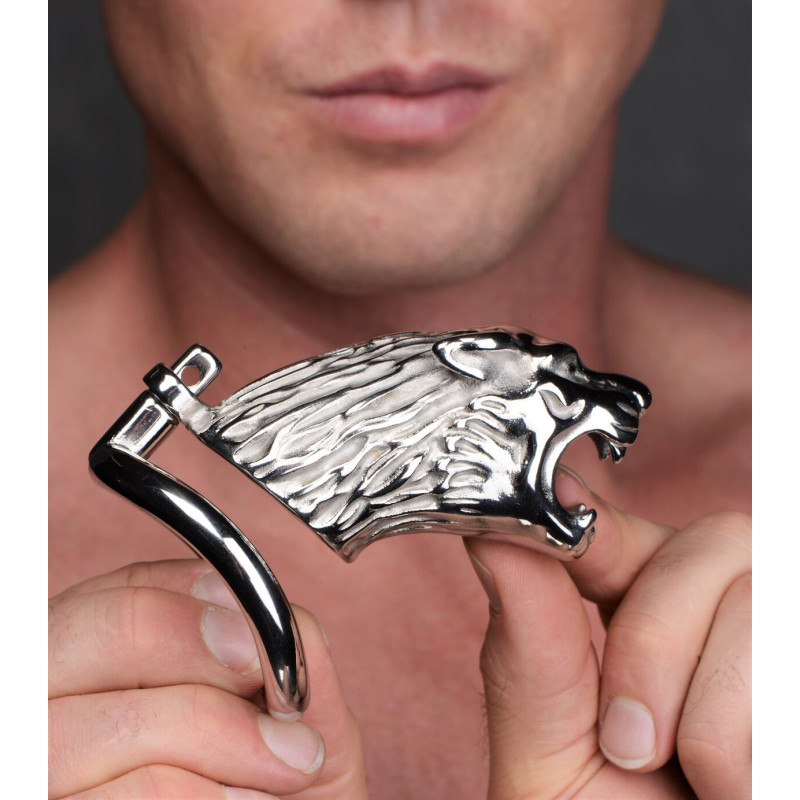Пояс вірності Master Series: Tiger King Cock Cage With Lock, три кільця, замок, три ключі